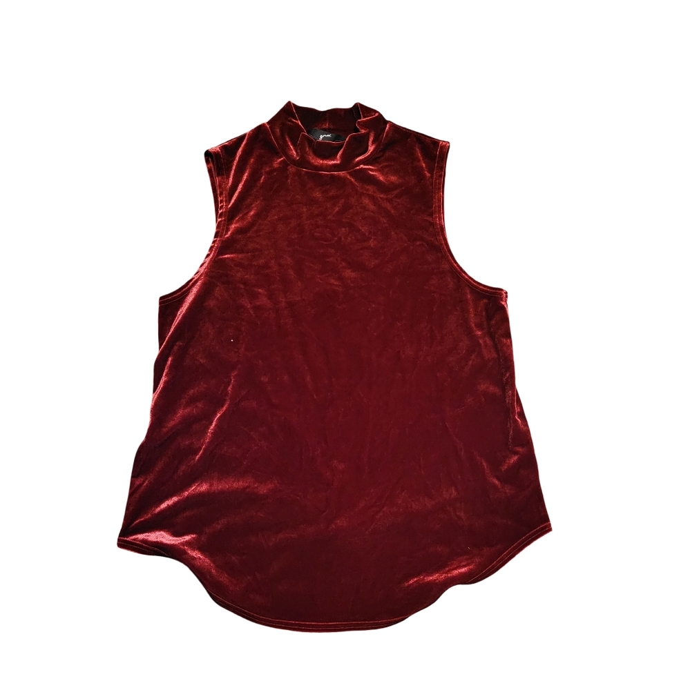 Elegant Velvet Sleeveless Top - Red